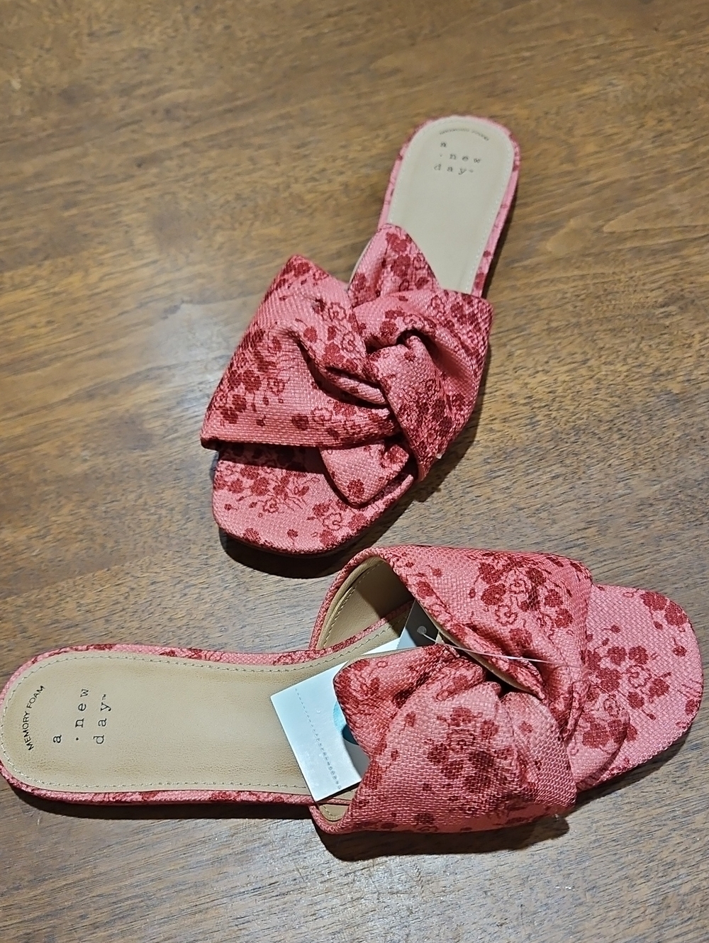 a new day Pink Floral Knot Slide Sandals